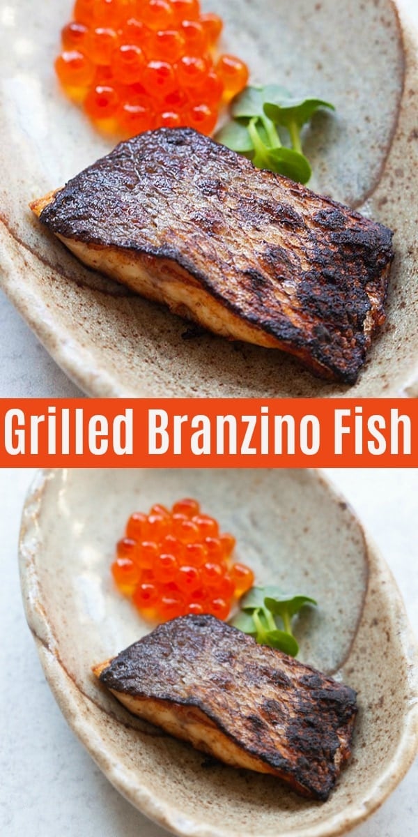 Branzino is the Italian name for European Sea Bass. This is the best Branzino recipe uses fresh Branziso fish filet and Japanese seasonings, pan grilled and smoked. It's fine dining and Michelin-star restaurant quality!